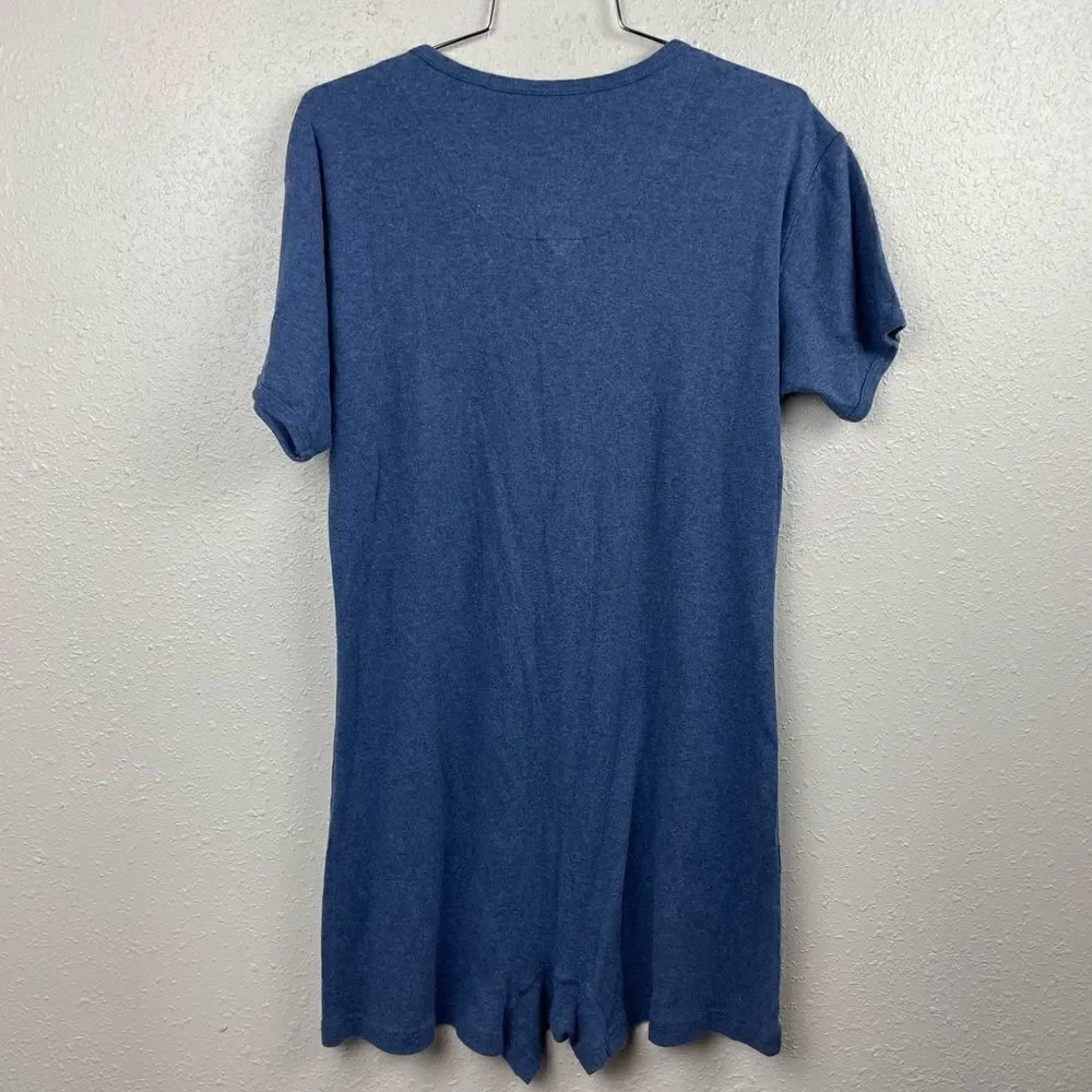 Laura Leigh Ltd. Intimates Blue Pajama Rompers Size M EUC
